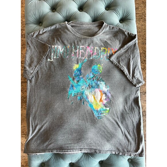 Authentic Jimi Hendrix Vintage Graphic Unisex Tee O/S Gray - Picture 5 of 9
